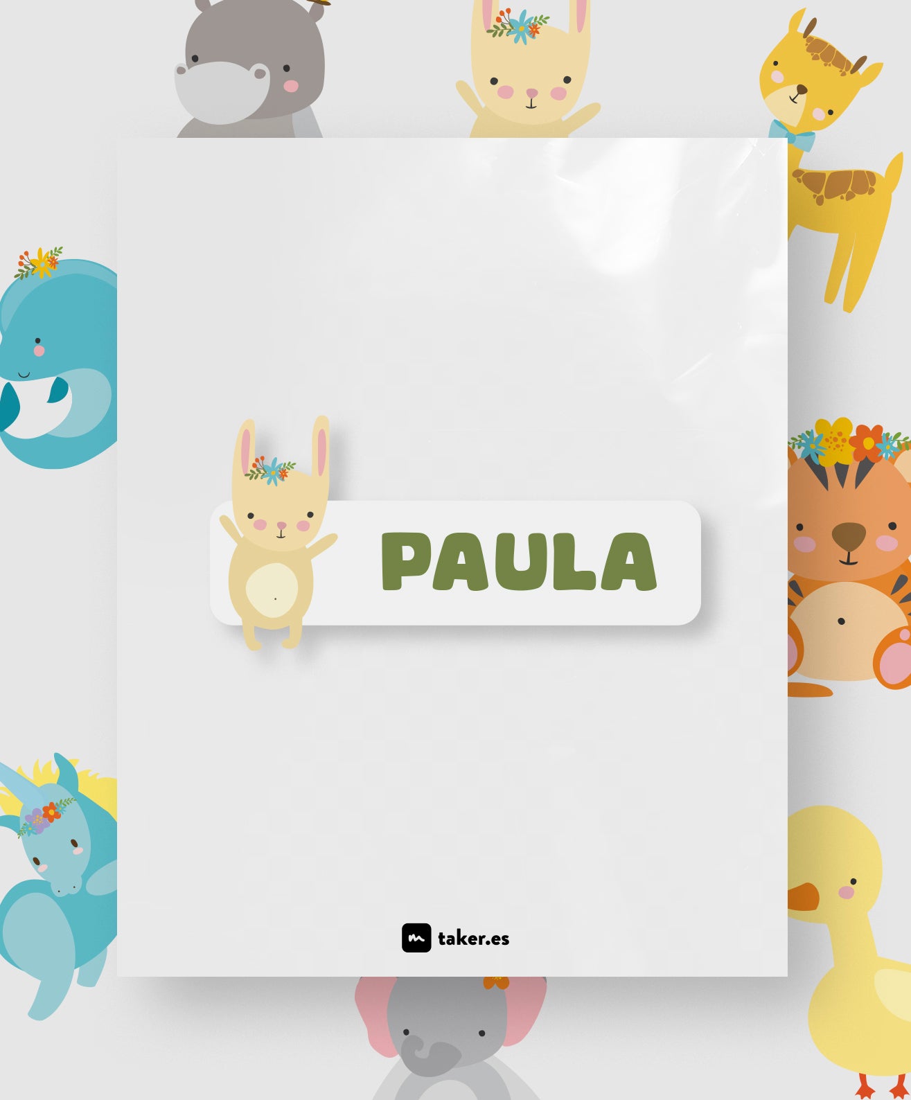 Animales Bebé - Etiquetas de nombre