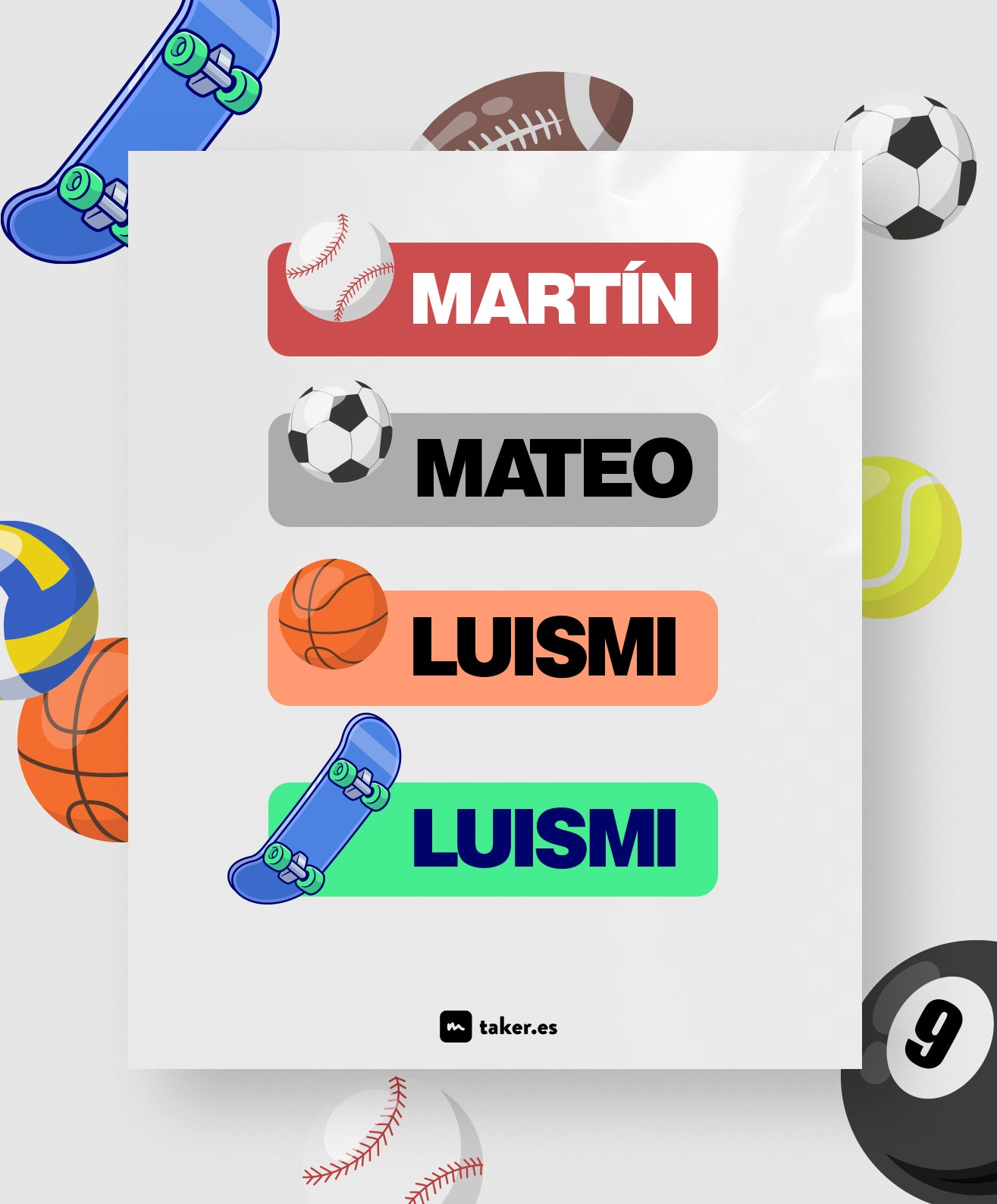 Deportes - Etiqueta de nombre