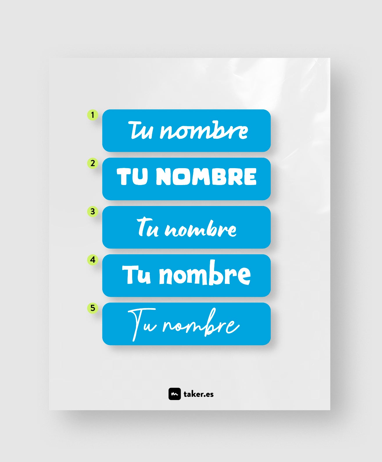 Tipografía - Etiqueta de nombre