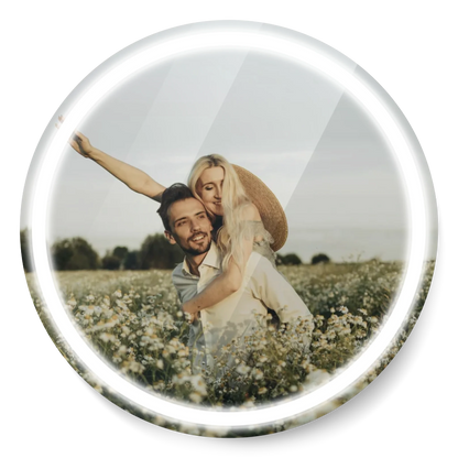 Neón circular con foto base