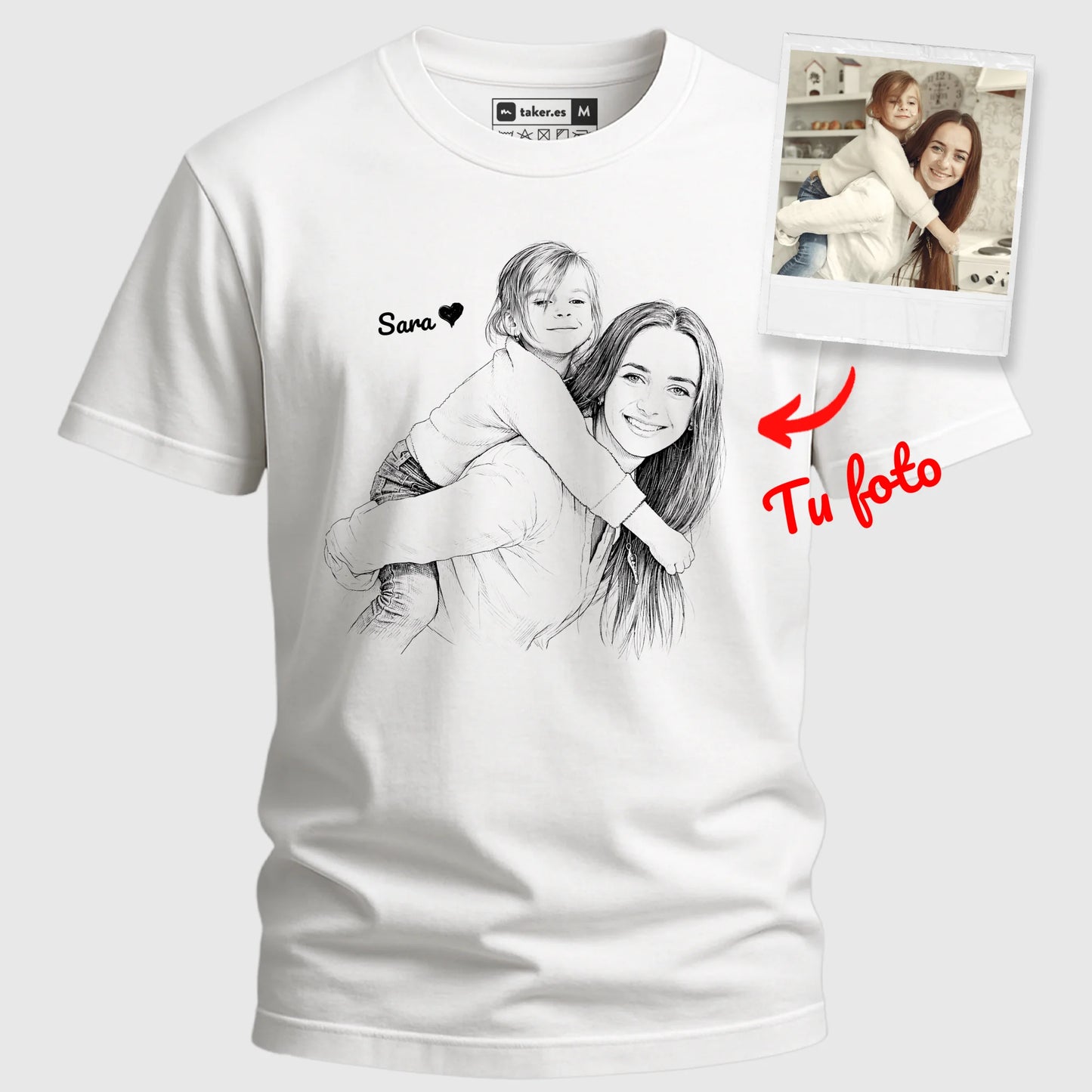 Retrato Line Art - Camiseta Personalizada