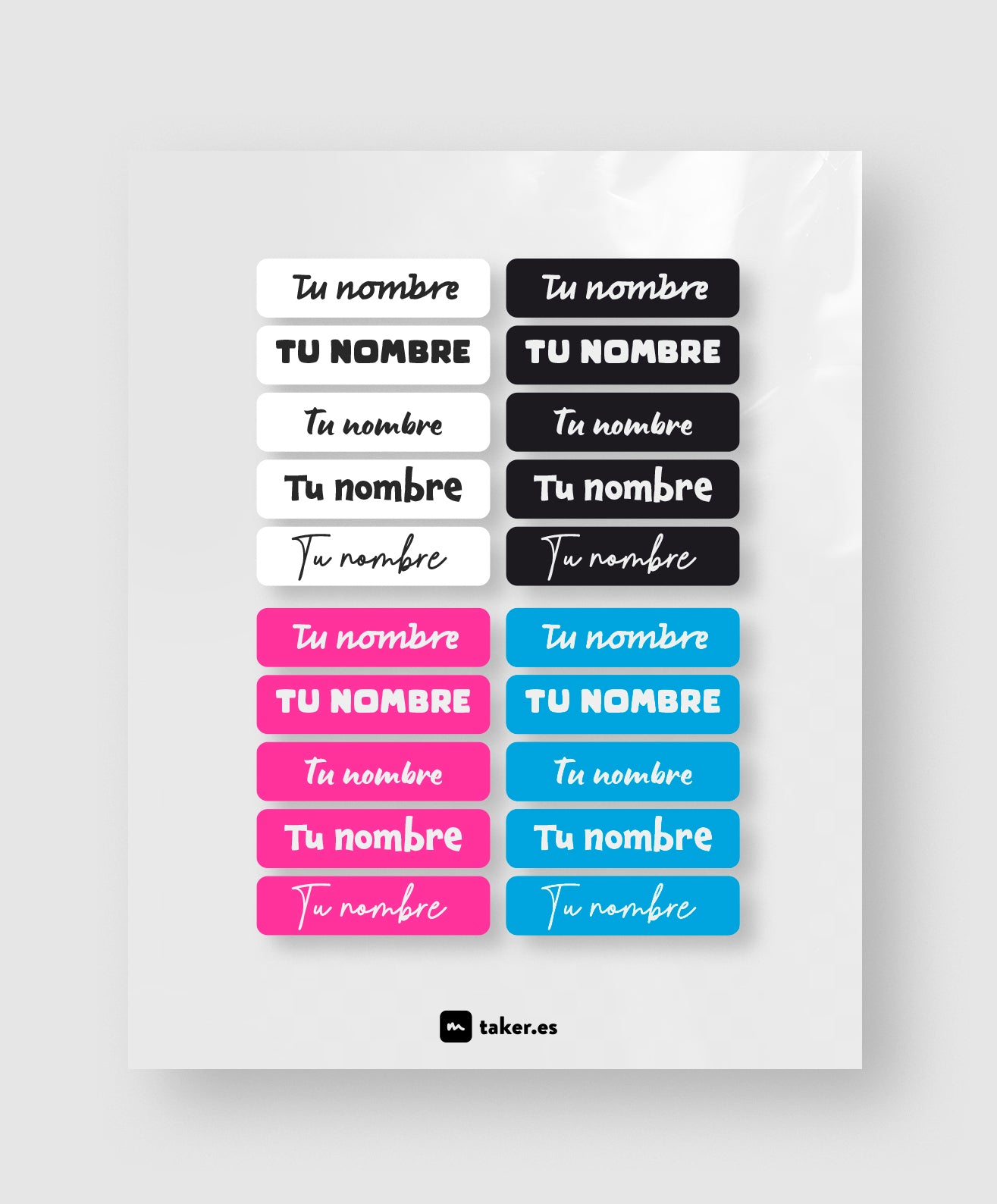 Tipografía - Etiqueta de nombre