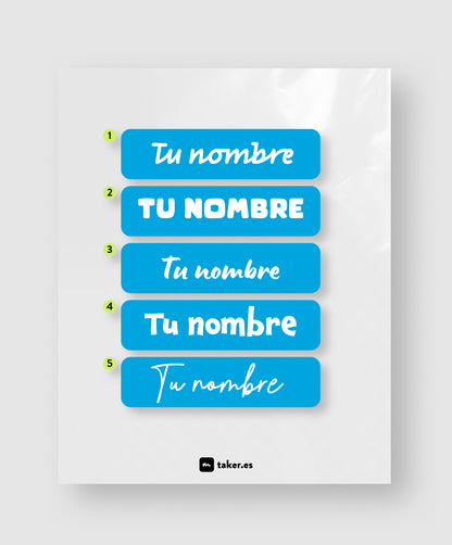 Tipografía - Etiqueta de nombre