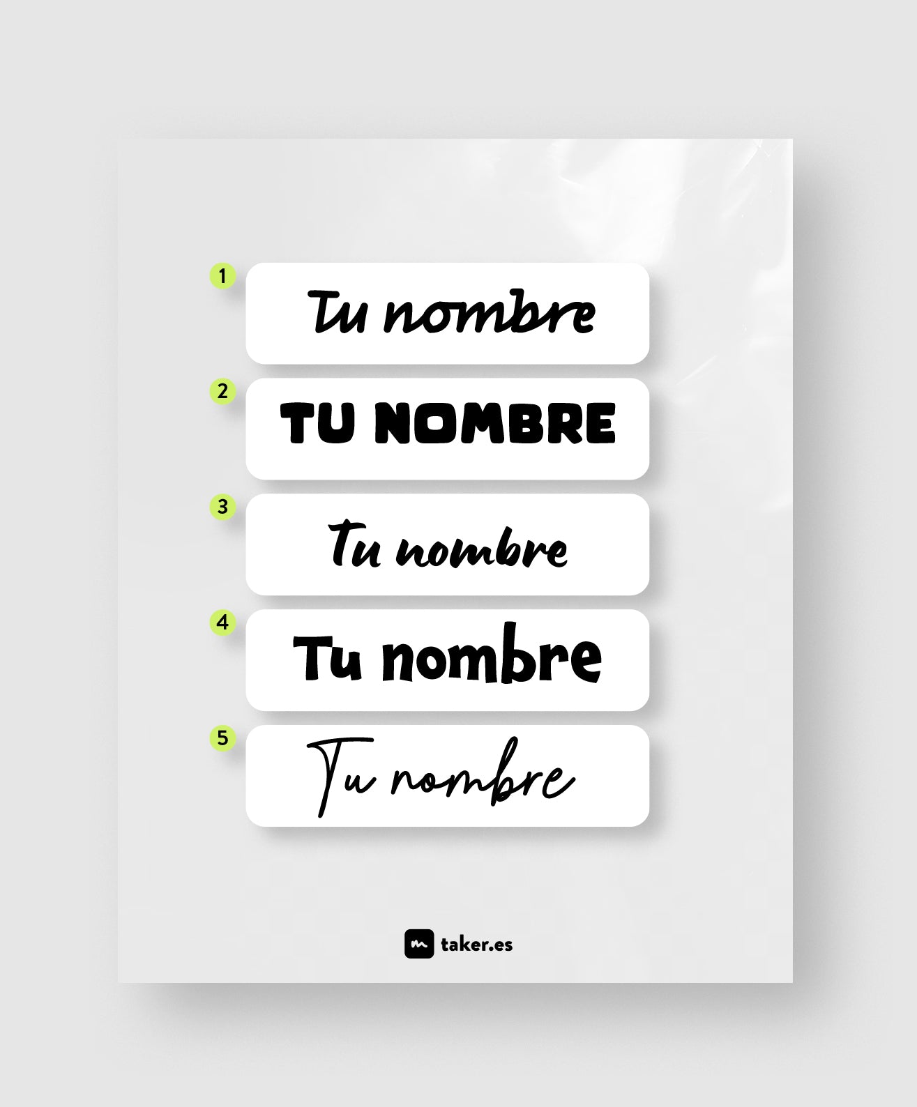 Tipografía - Etiqueta de nombre