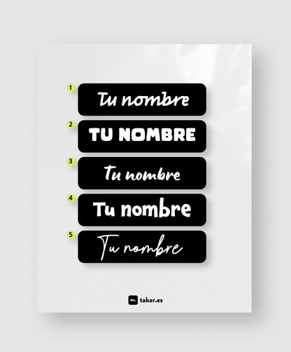 Tipografía - Etiqueta de nombre