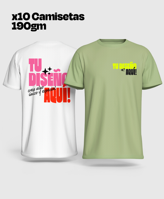 Pack 10 Camisetas Personalizadas - 190gm · Mix & Match